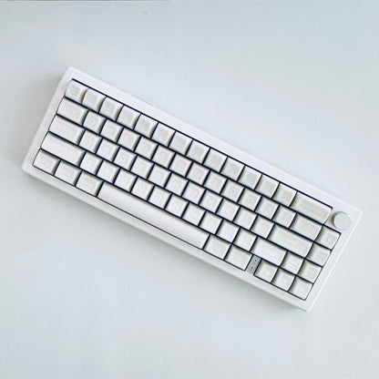 Translucent Creamy White Mechanical Keyboard with Silent or Thocky Keycaps and a Full Color Backlit RGB Colors