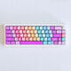 Thocky Keyboard with chalky colorful gradient keycaps. Full RGB color keyboard with wireless bluetooth and rechargable support. For Mac or PC.