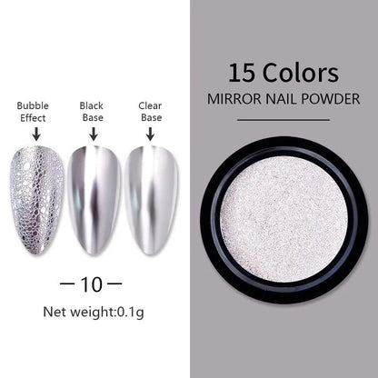 Chrome Pigment Nail Powder • Metallic Magic