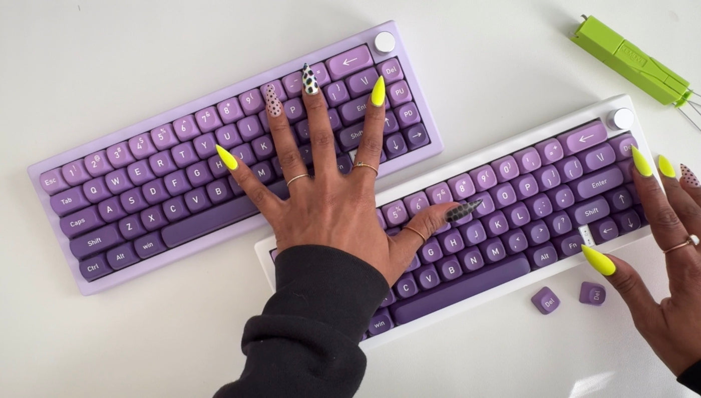 Purple Gradient Thocky Keyboard - Ultra Violet Chalky Keys