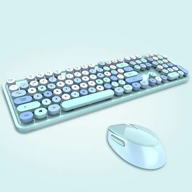 Wireless Candy Color Round Keycap Keyboard Set for PC