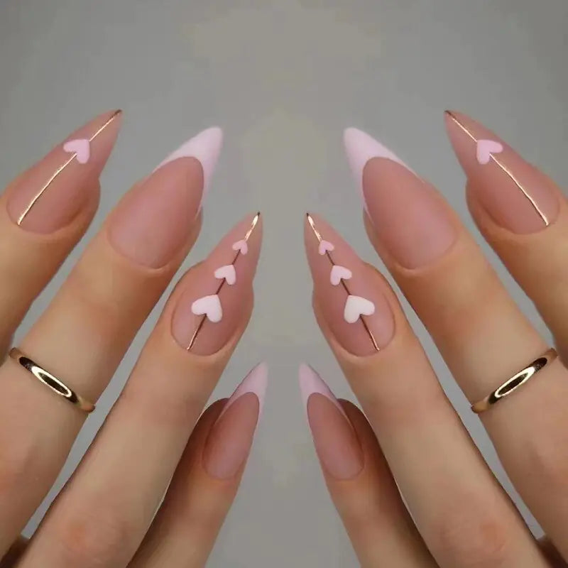 Matte Nude Nails - Almond-shaped and long