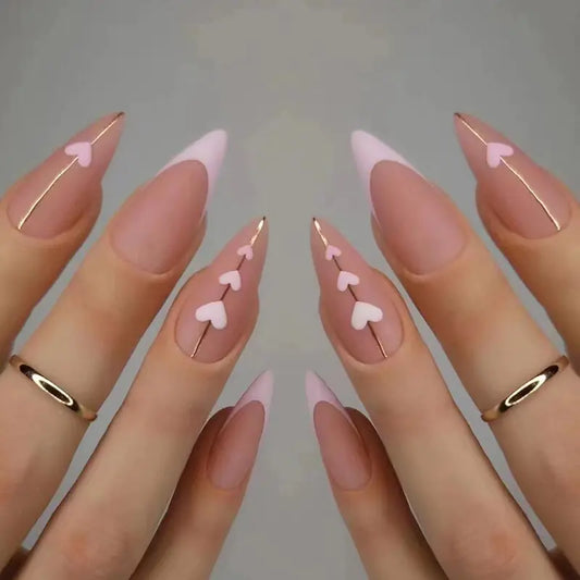 Matte Nude Nails - Almond-shaped and long